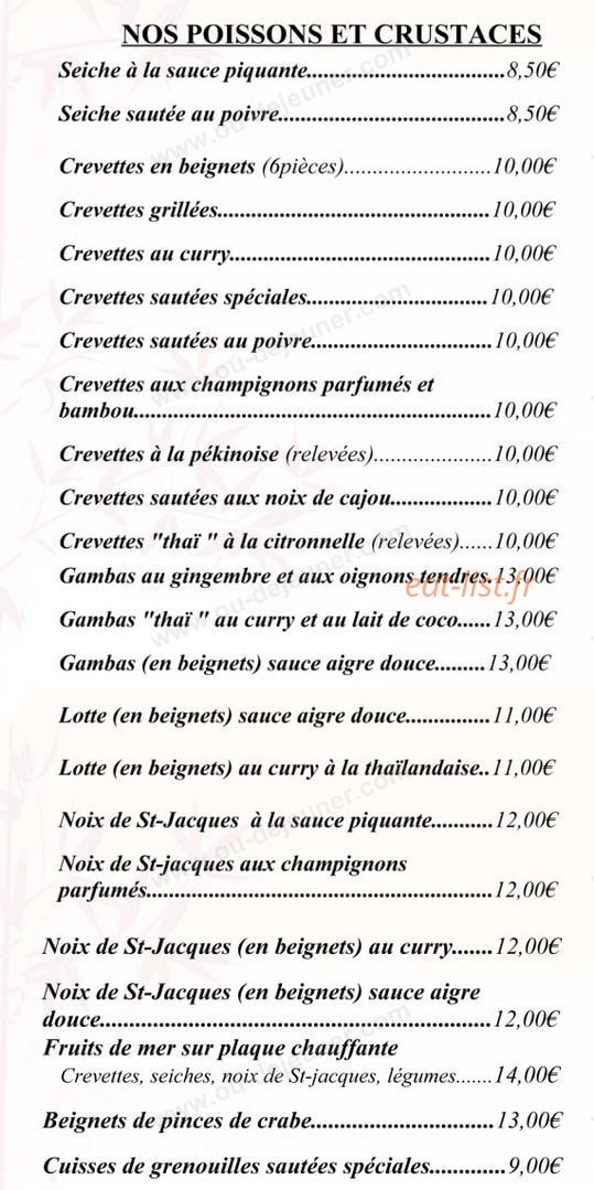 Restaurant Asia — carte page 9