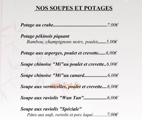 Restaurant Asia — carte page 7