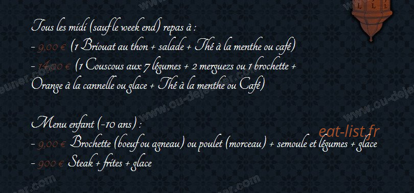Restaurant l'Aladin — carte page 9