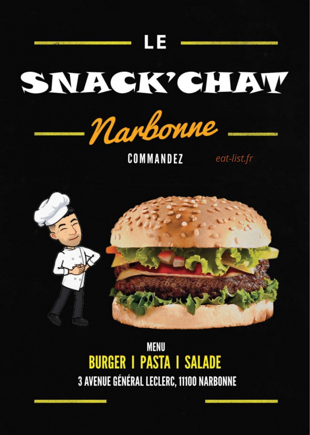 Snack'chat — carte page 1