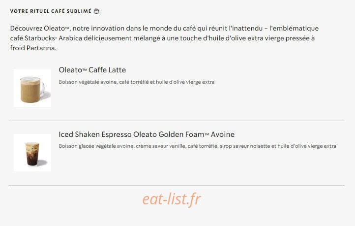 Starbucks Coffee — carte page 24