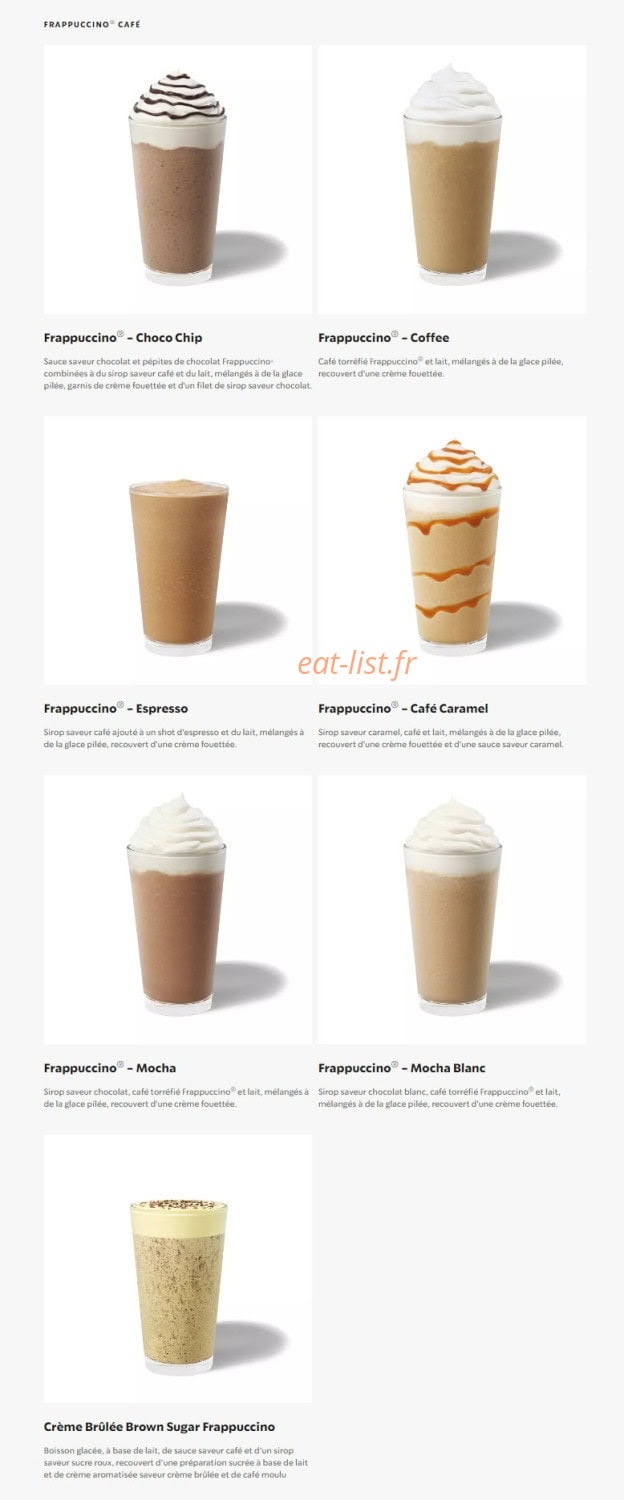 Starbucks Coffee — carte page 7