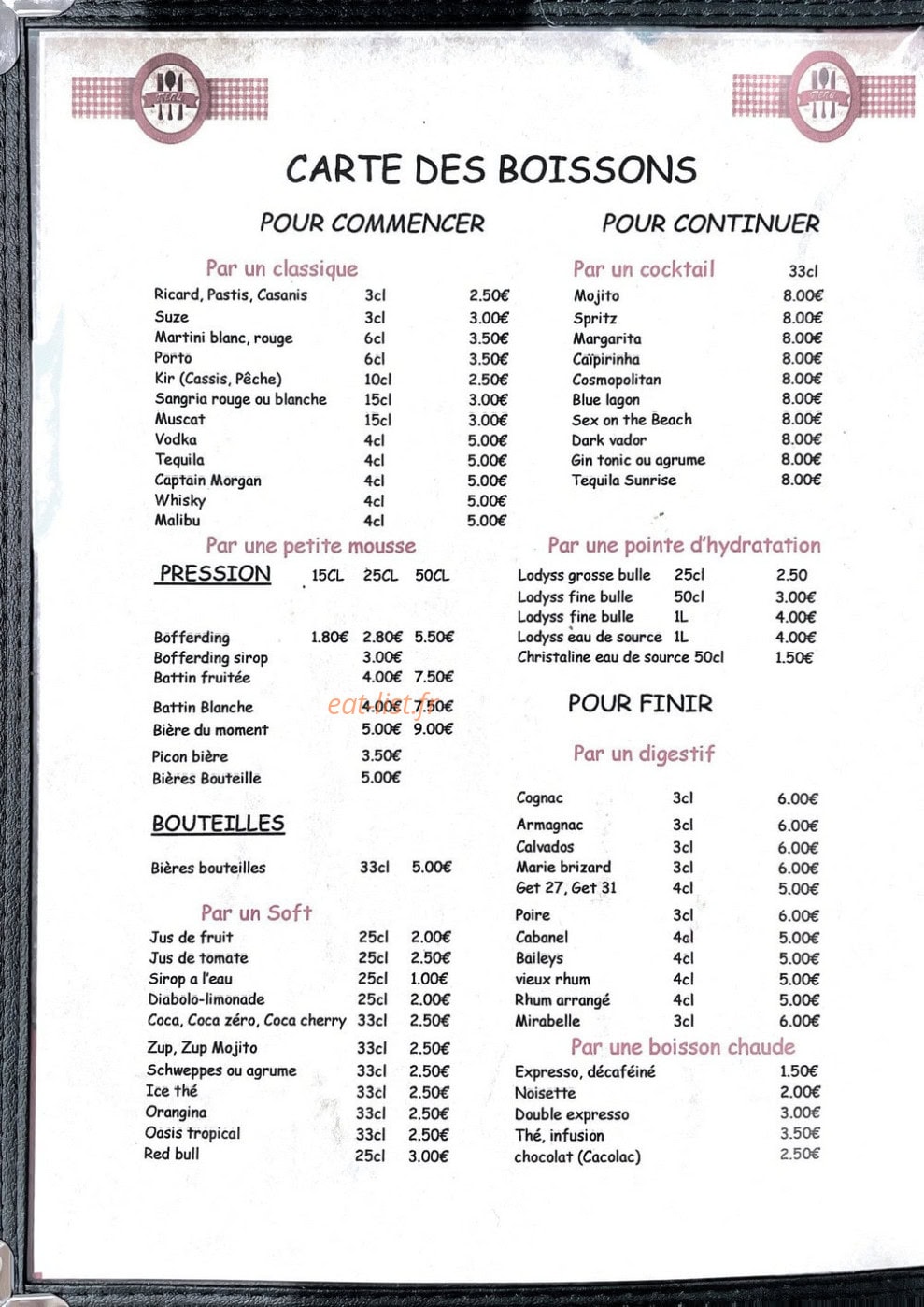 Le relais de la clape — carte page 3
