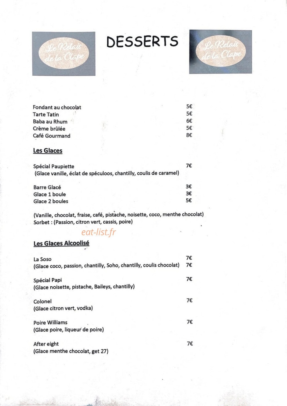 Le relais de la clape — carte page 2