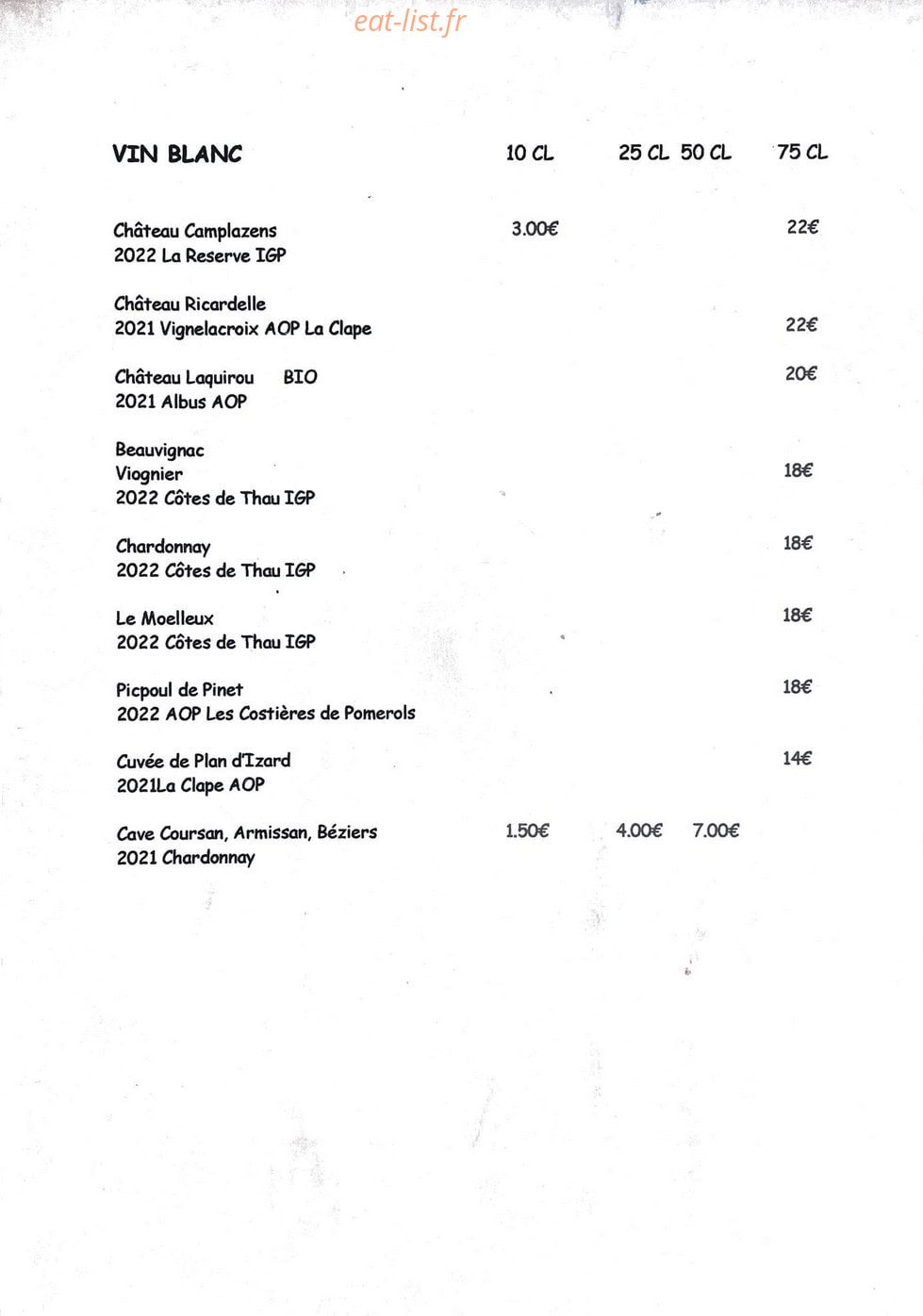 Le relais de la clape — carte page 5