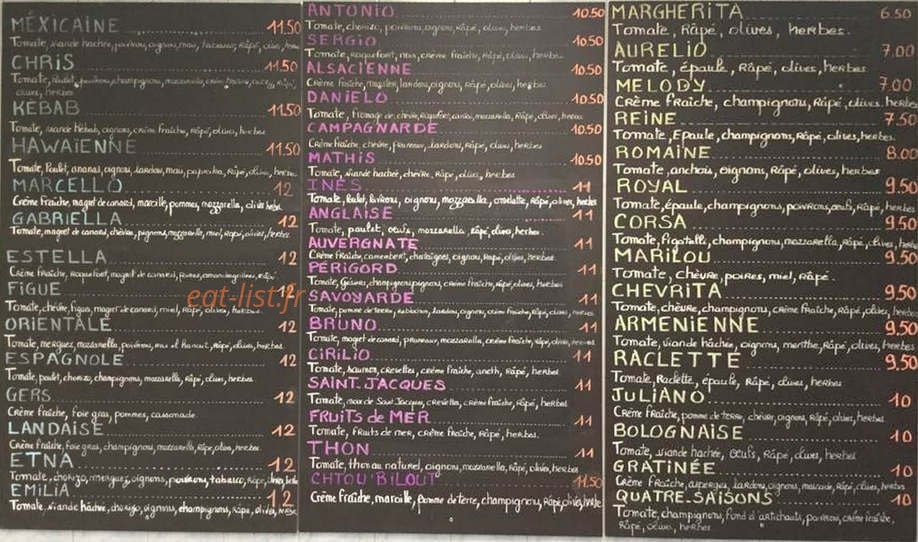 Chez Bruno — carte page 1