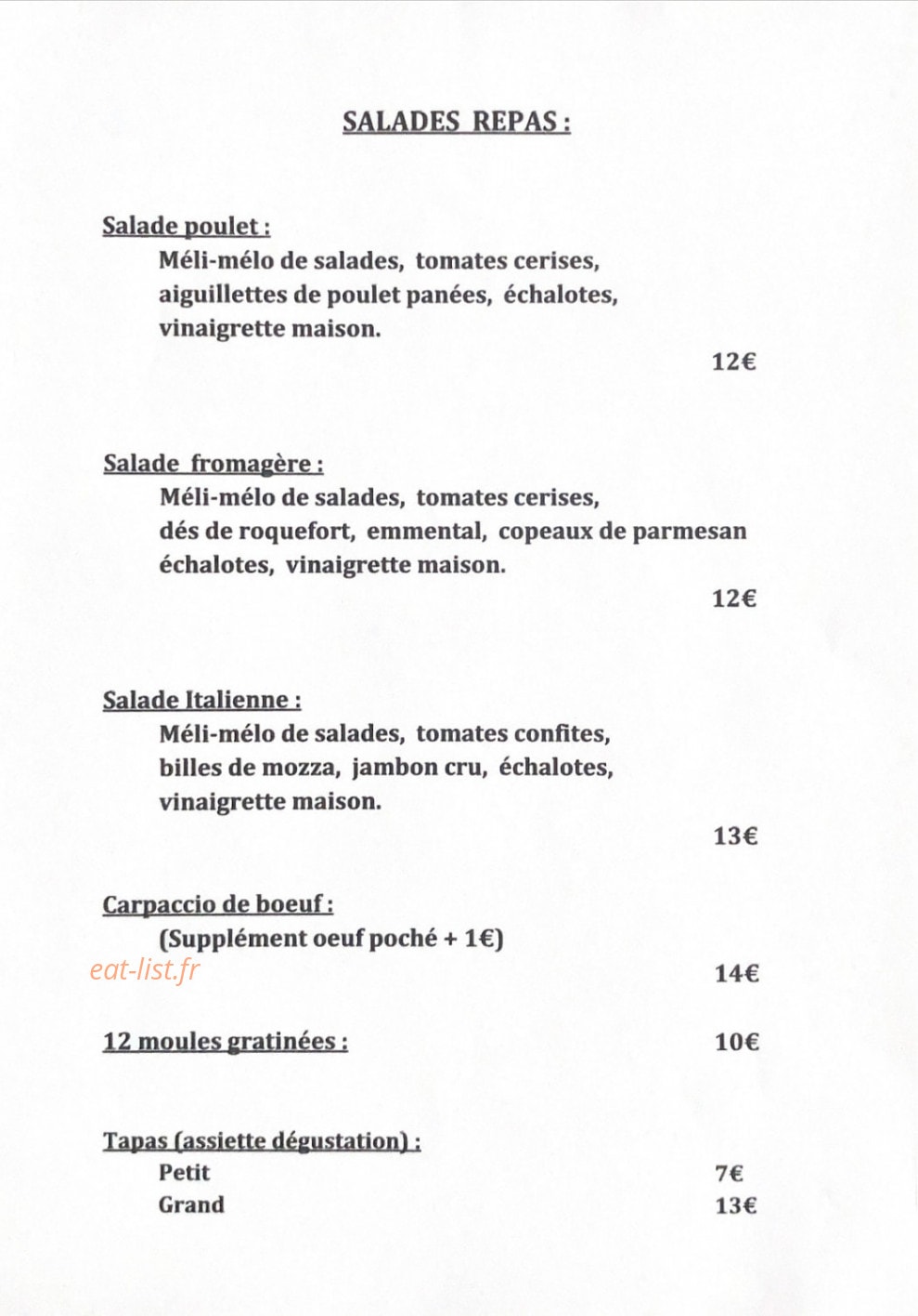 Chez Jojo et Nath — carte page 1