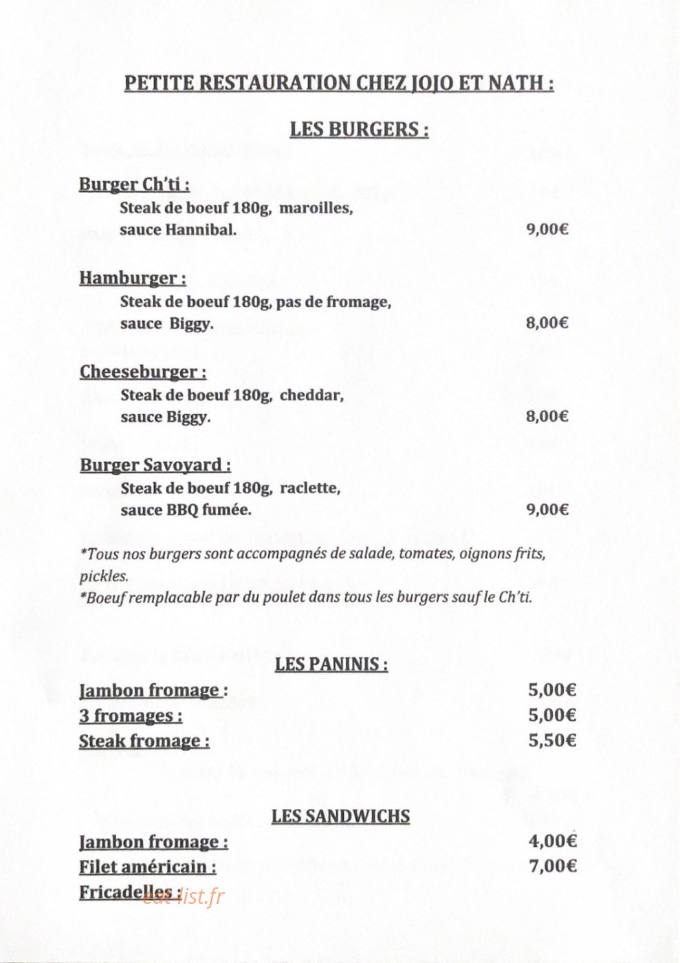 Chez Jojo et Nath — carte page 4