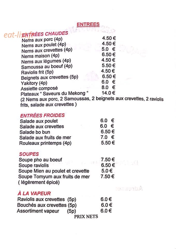 Saveurs du Mekong — carte page 2