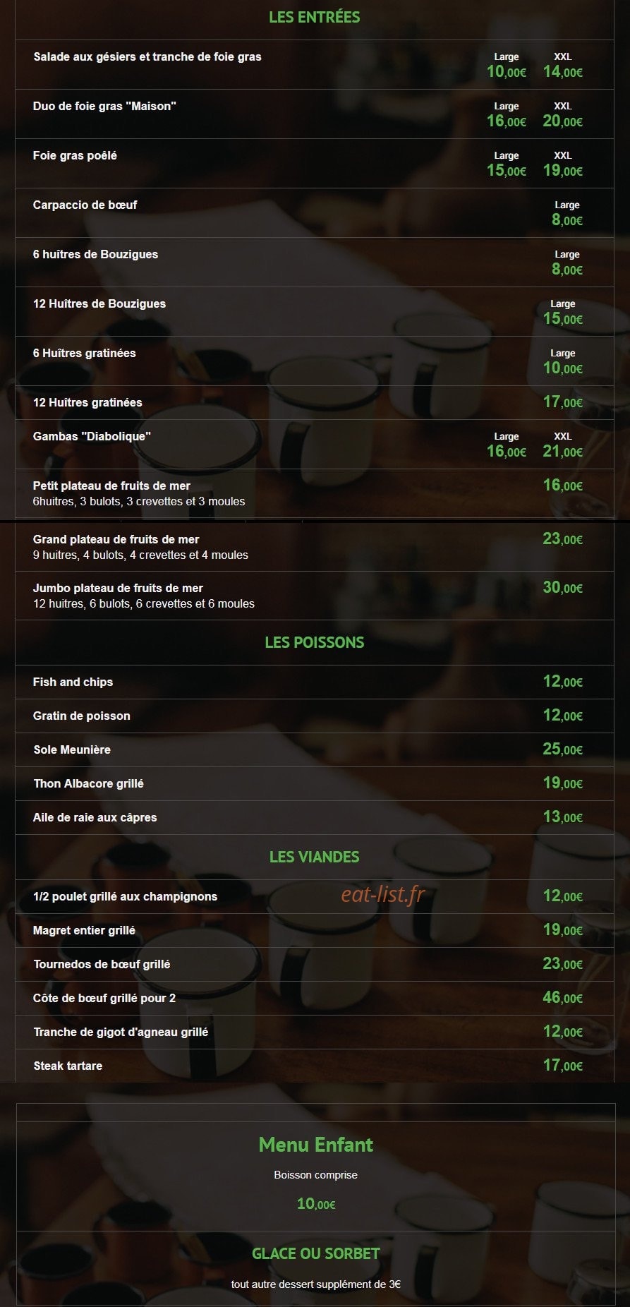 Auberge de la Selette — carte page 1