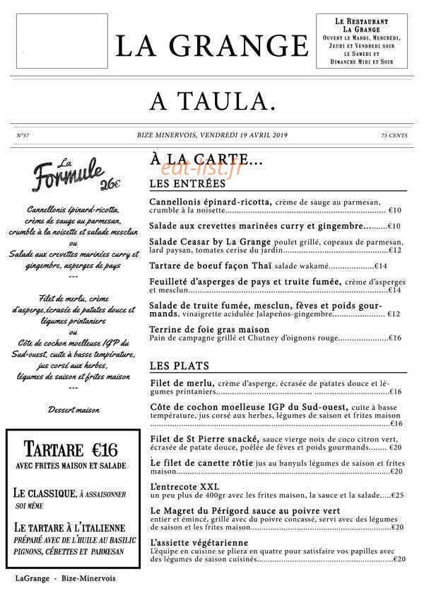 La Grange — carte page 1