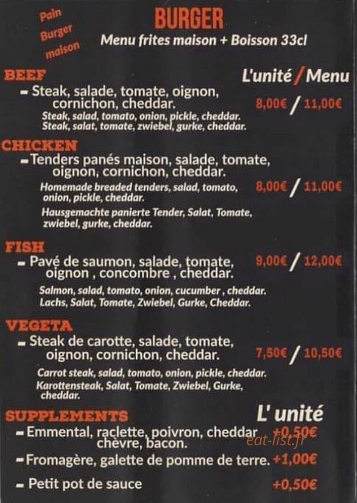 ÕBiz'burger — carte page 1