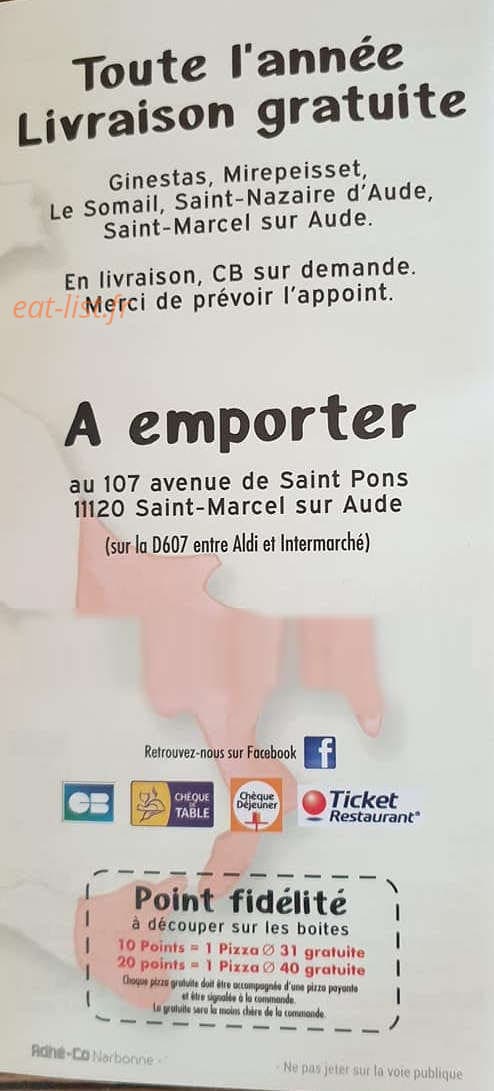 La Tour de Pizz' — carte page 6