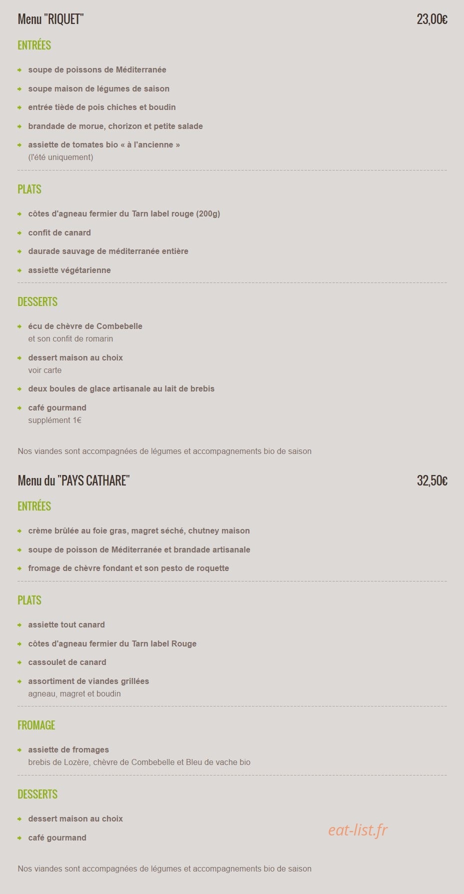 Le Comptoir Nature — carte page 2