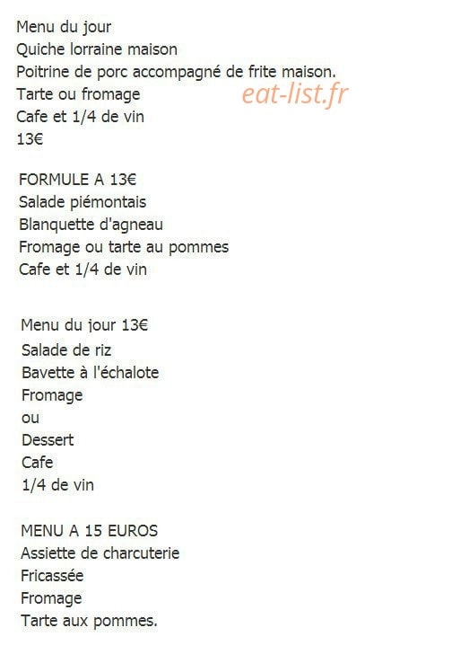 Café le Central — carte page 1