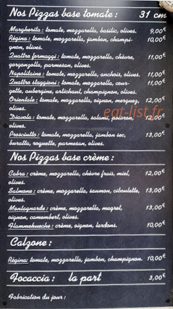 Pizzeria il sogno — carte page 1