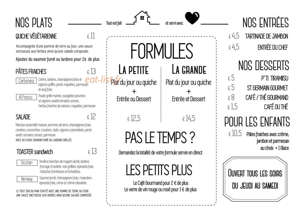 Cuisine d'ici et là — carte page 1