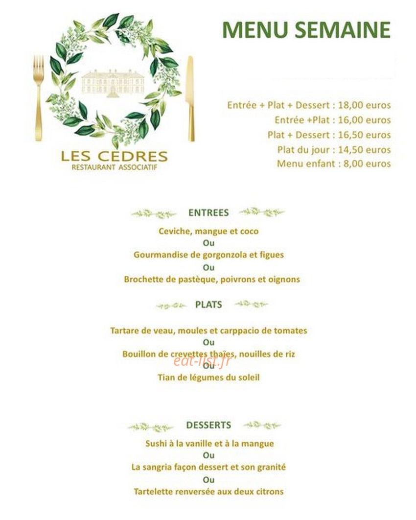 Les Cèdres — carte page 1