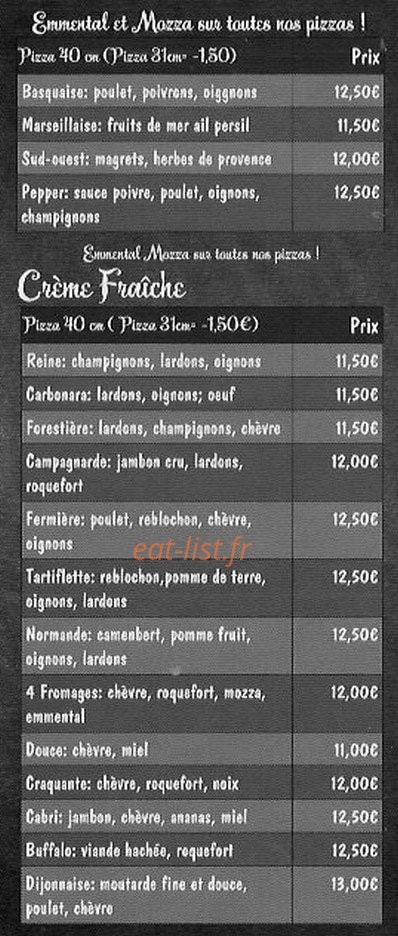 Pizza Rapido — carte page 2