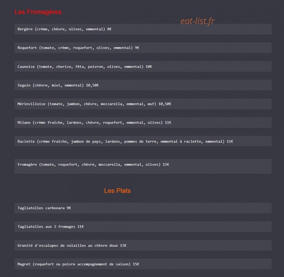 La Bella Volta — carte page 8