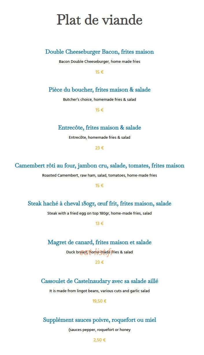 Le Bistro d'Armando — carte page 3