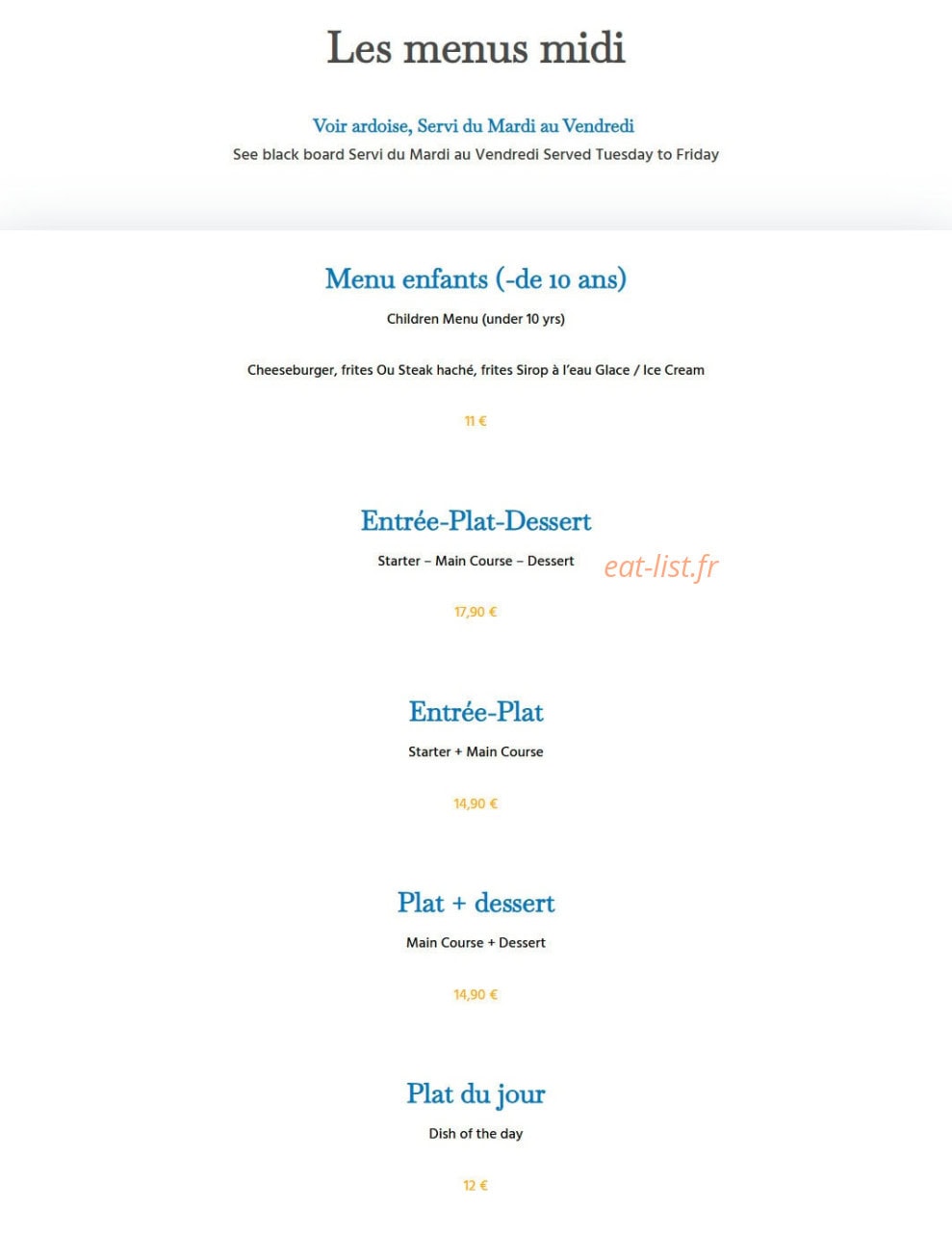 Le Bistro d'Armando — carte page 5
