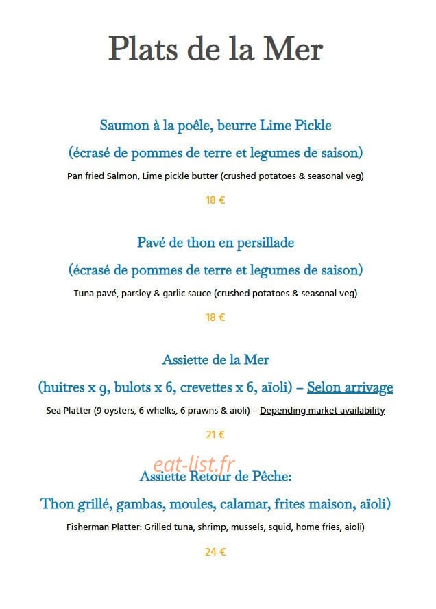 Le Bistro d'Armando — carte page 2