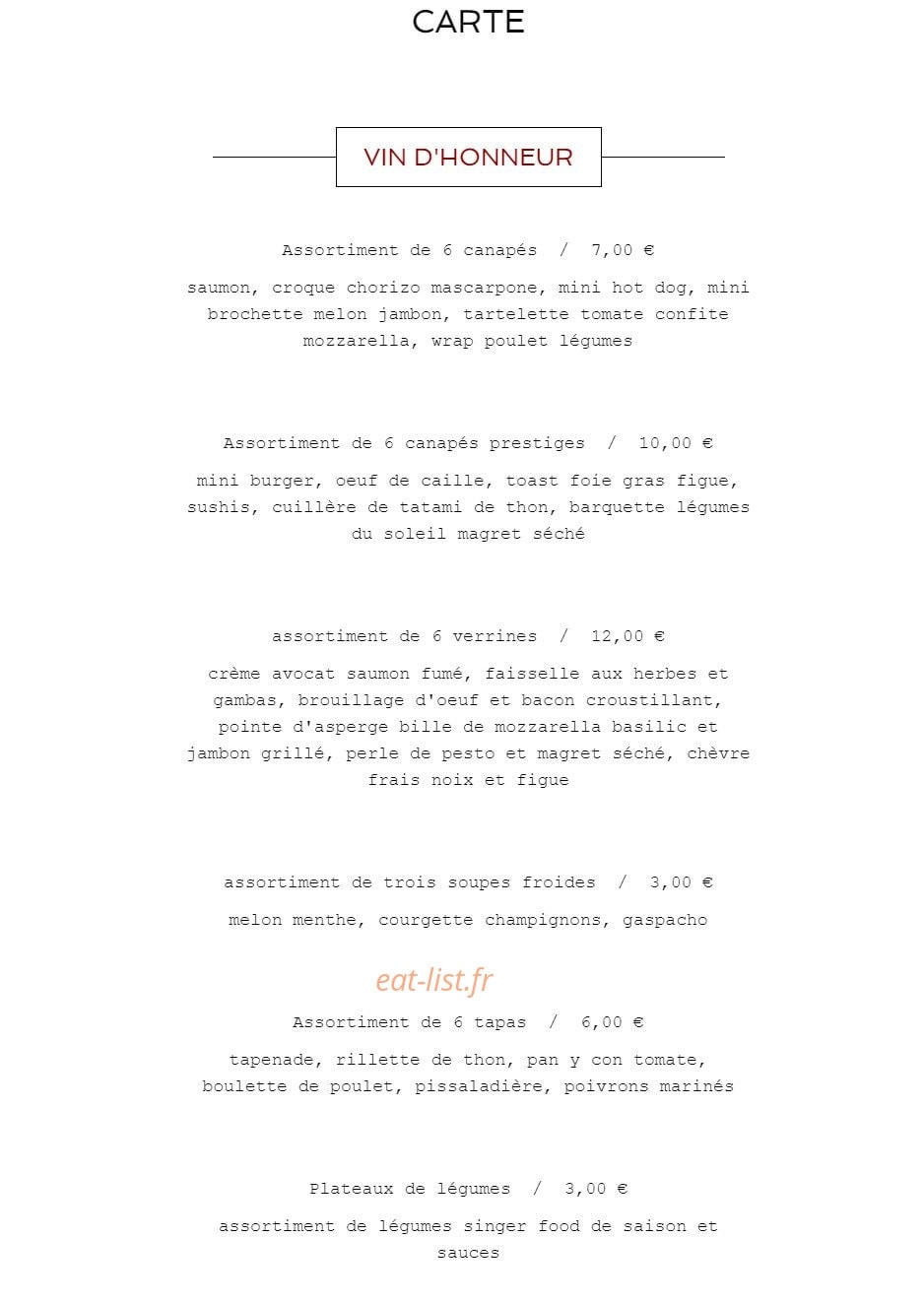 L.S Traiteur — carte page 5