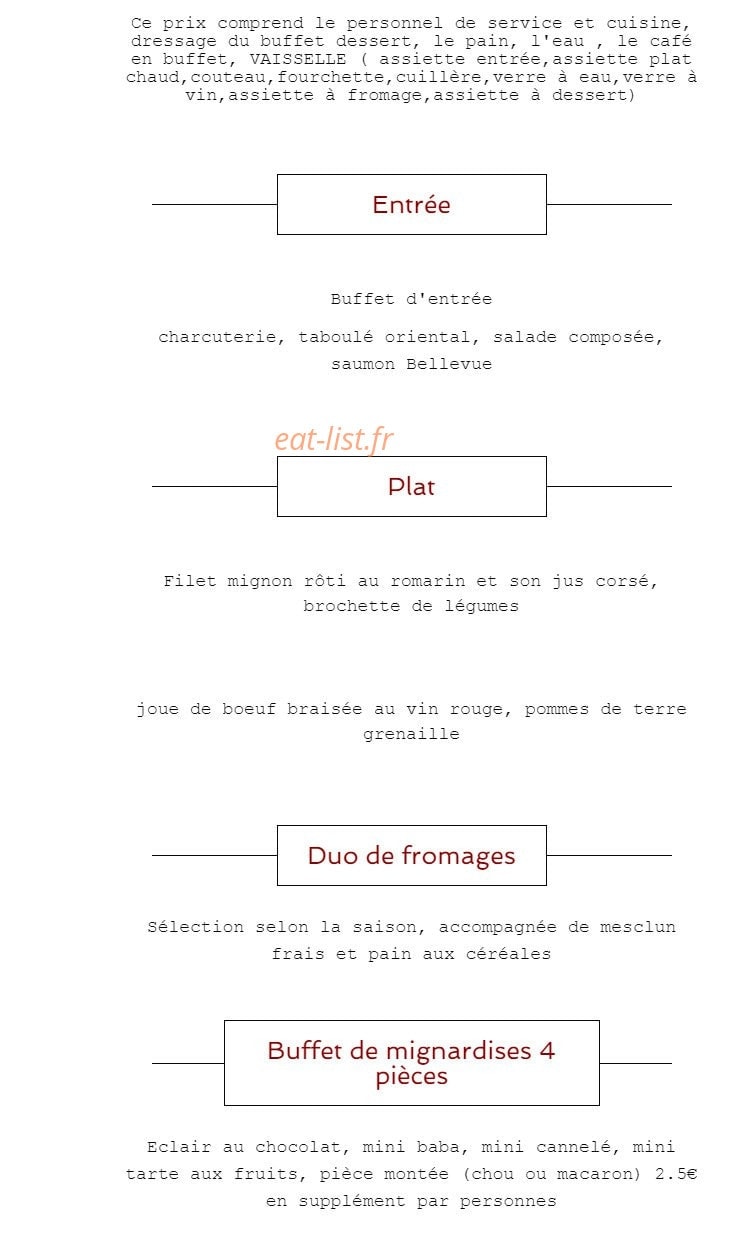 L.S Traiteur — carte page 1