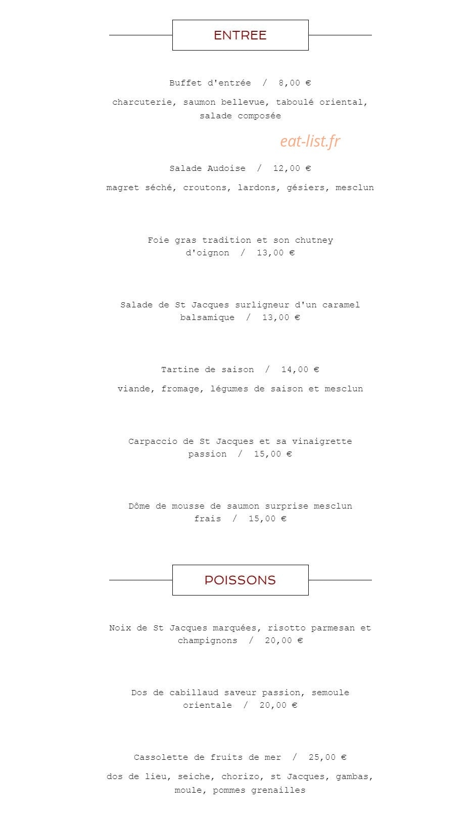 L.S Traiteur — carte page 7