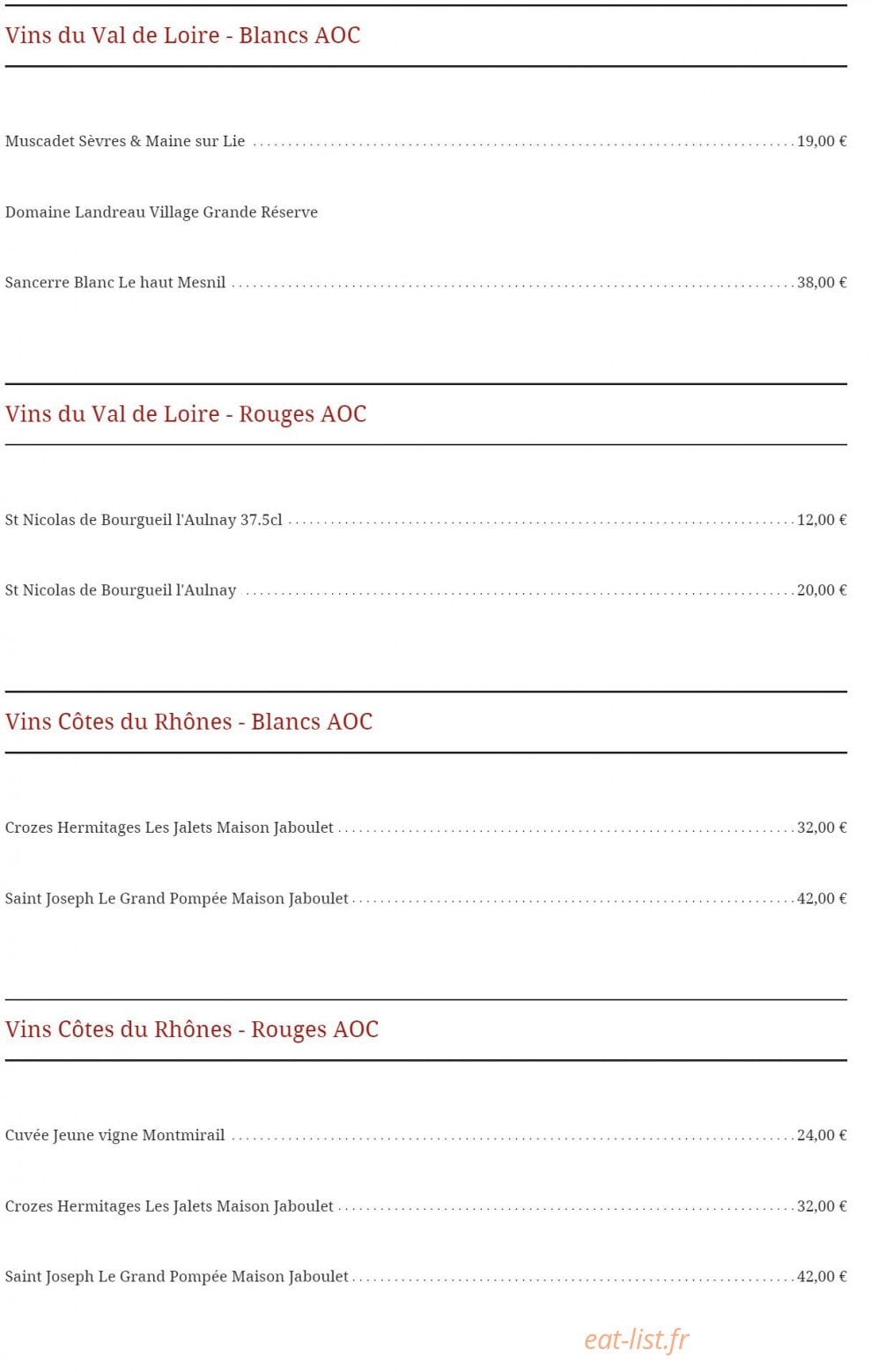 Le carnotzet — carte page 6