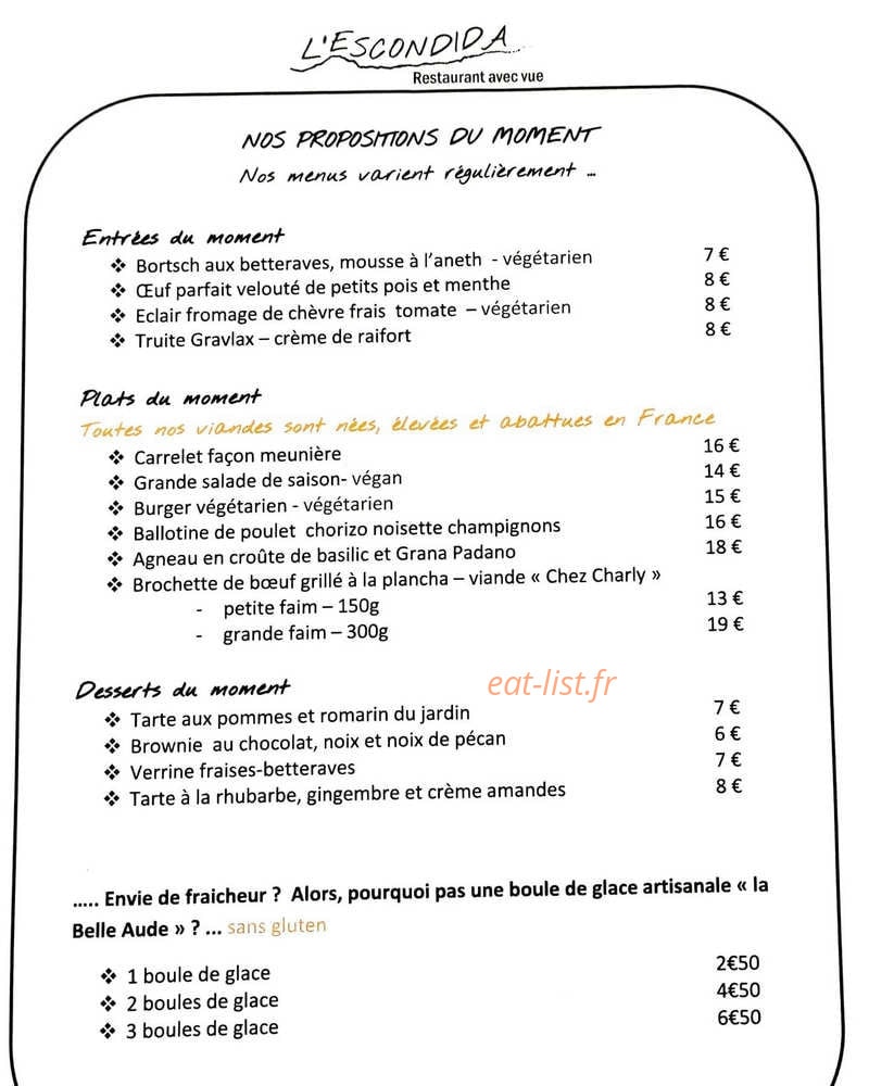 L'Escondida — carte page 1
