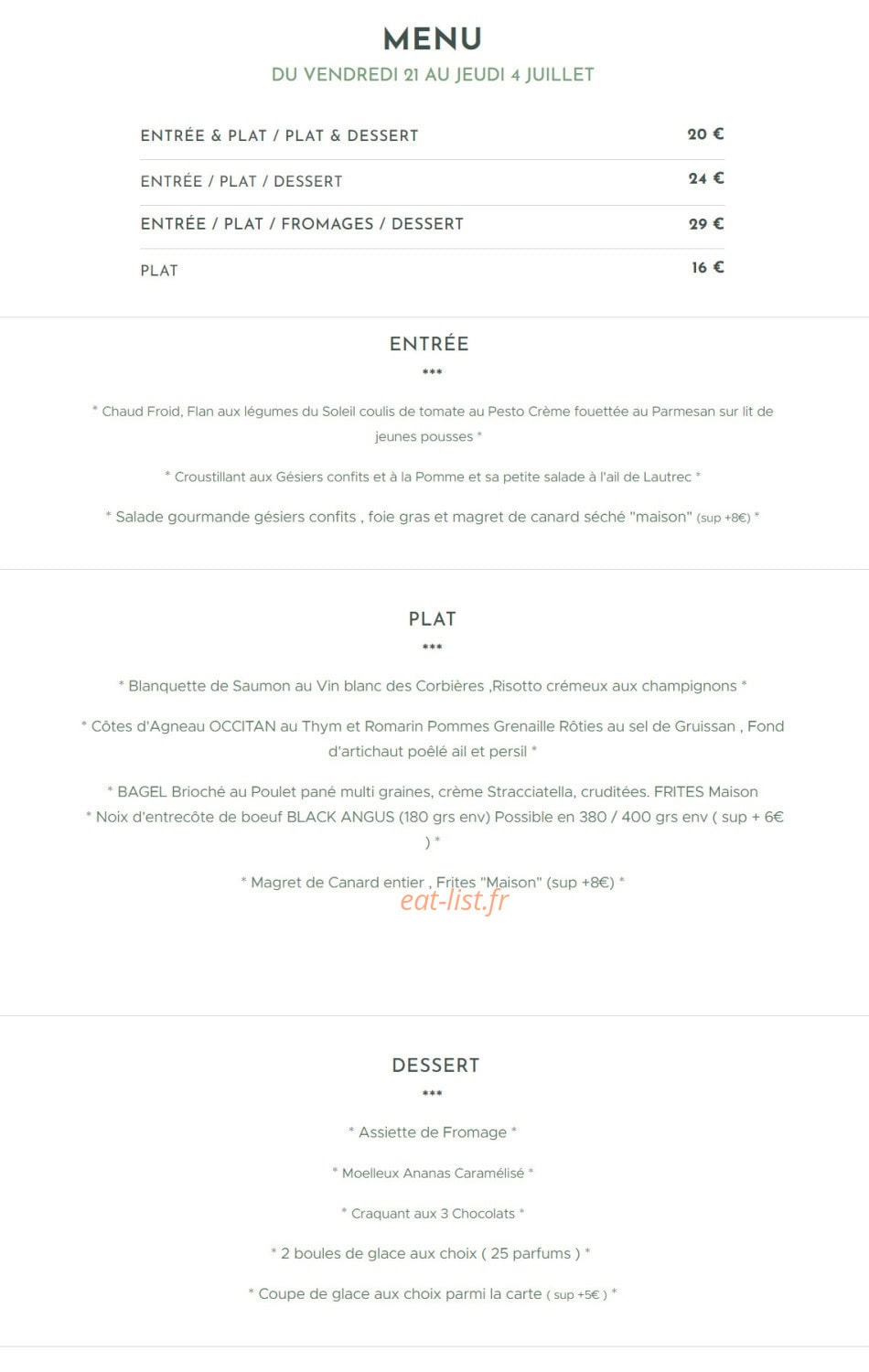 L'art des mets By côté jardin — carte page 1