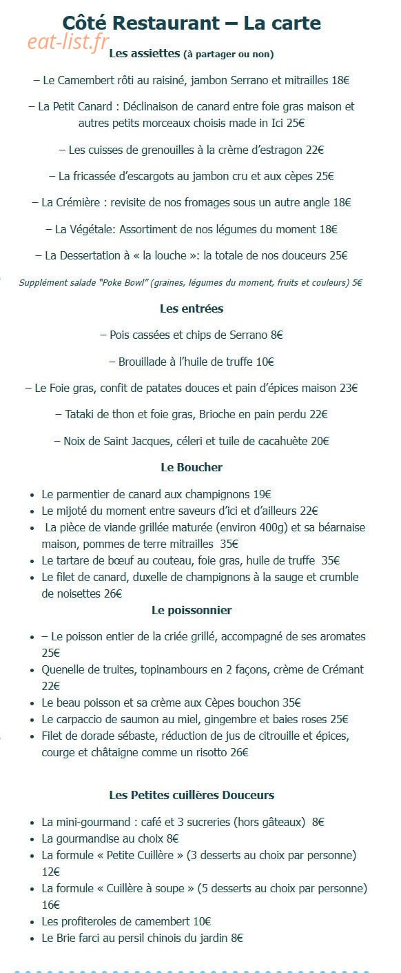 La Petite Cuillère — carte page 3