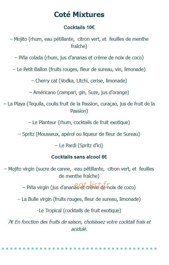 La Petite Cuillère — carte page 7