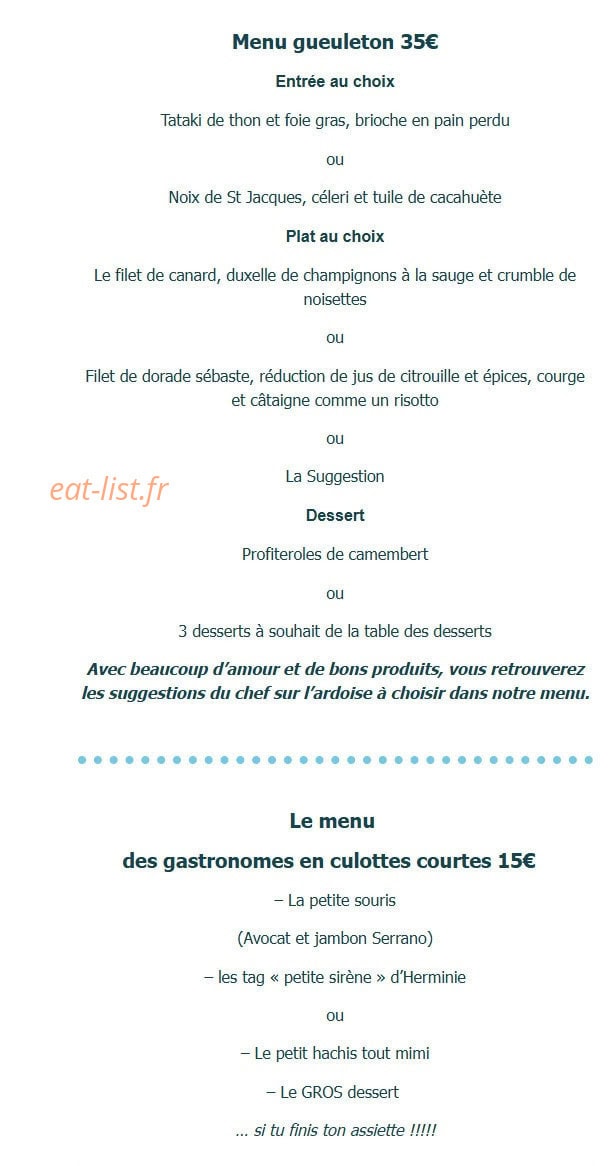 La Petite Cuillère — carte page 2
