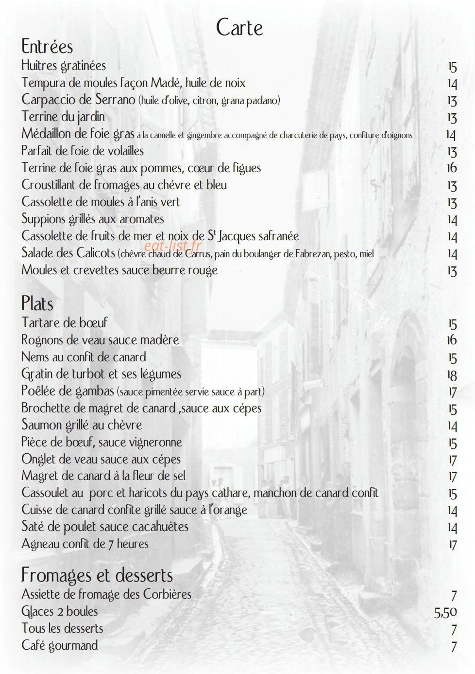 Les Calicots — carte page 4