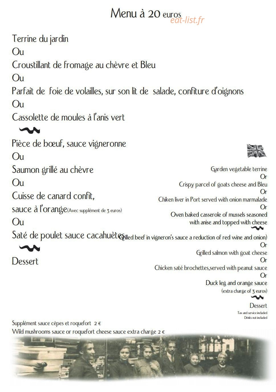Les Calicots — carte page 1