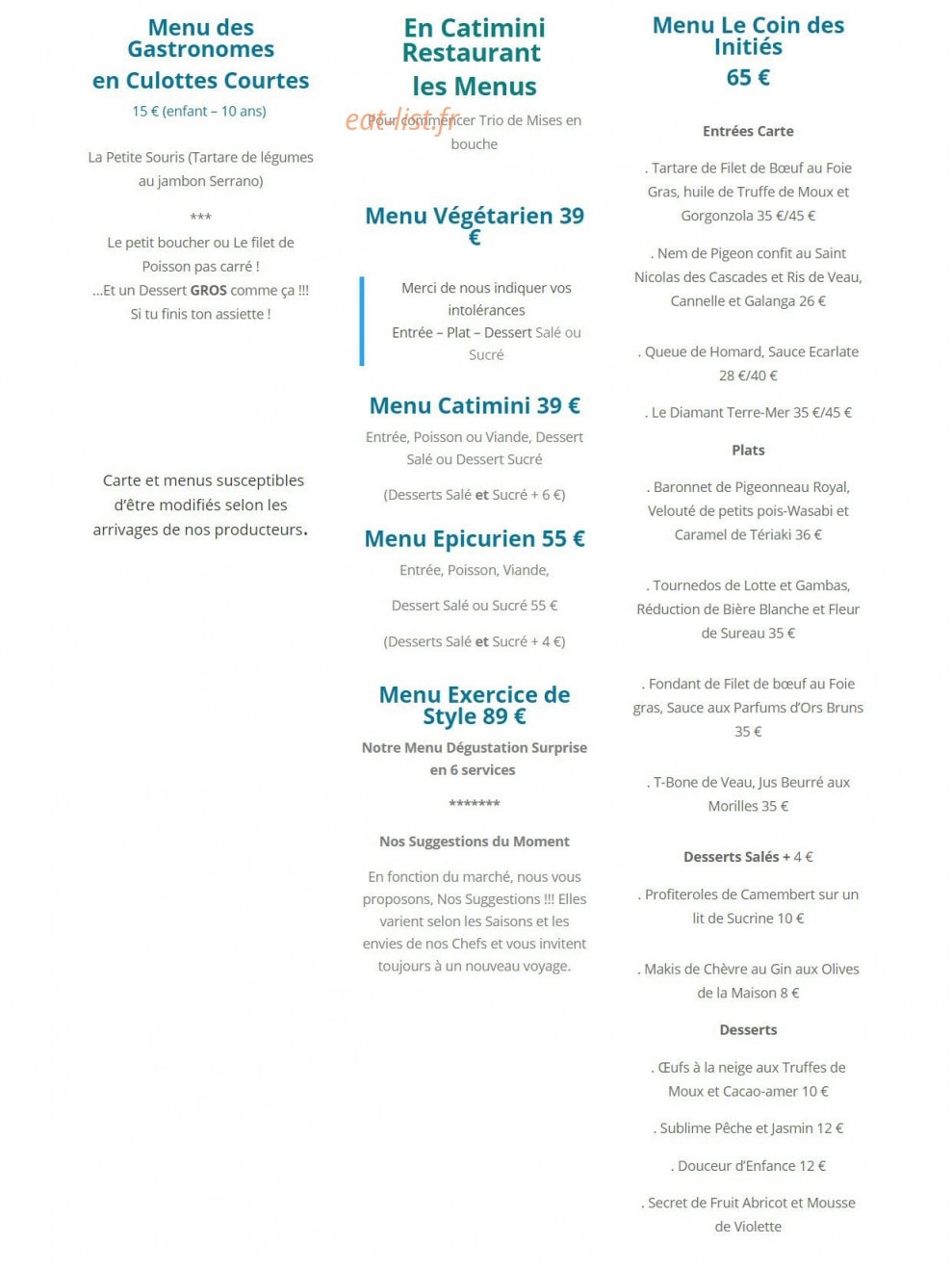 En catimini — carte page 2