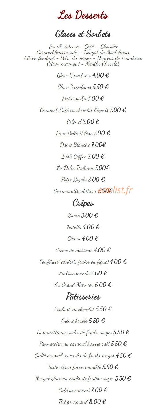 Le Bistrot Gourmand — carte page 3