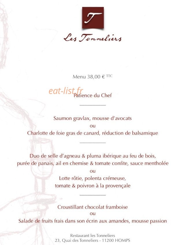 Les Tonneliers — carte page 1