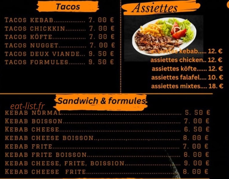 Efsane Kebab — carte page 1
