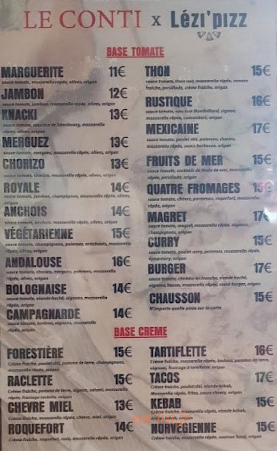 Le Conti — carte page 1