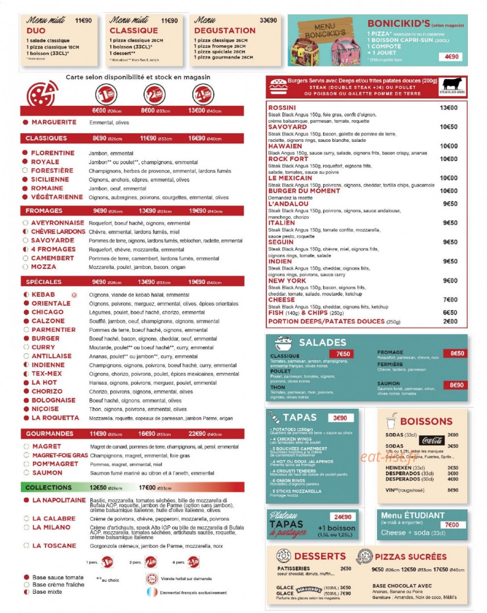 Pizza Bonici — carte page 2