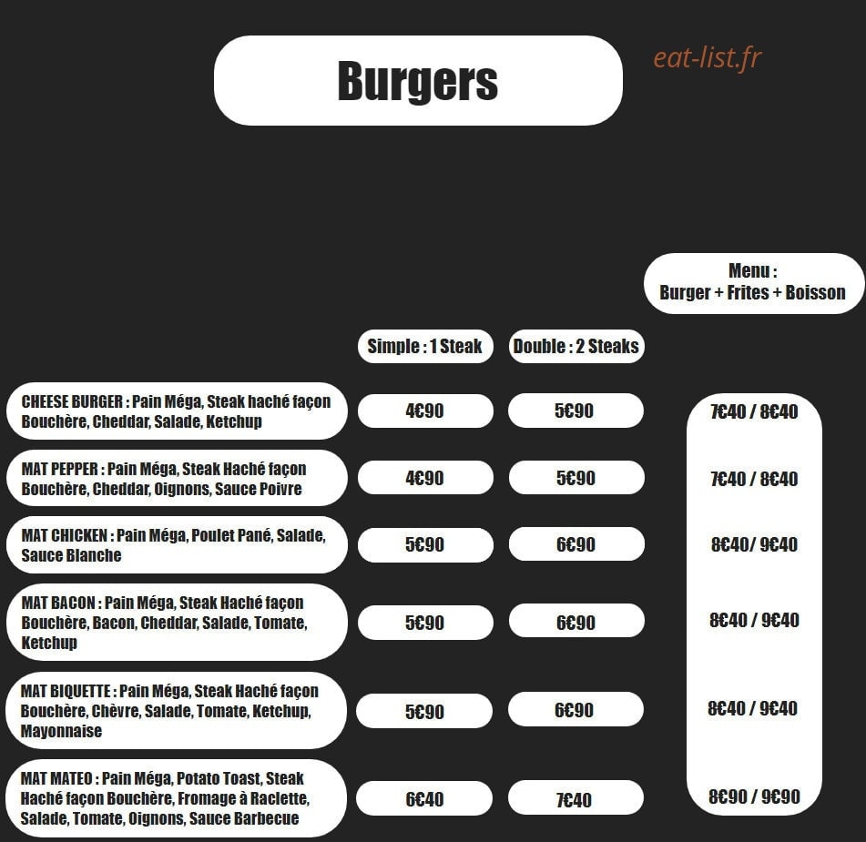 Pizza Mateo — carte page 4