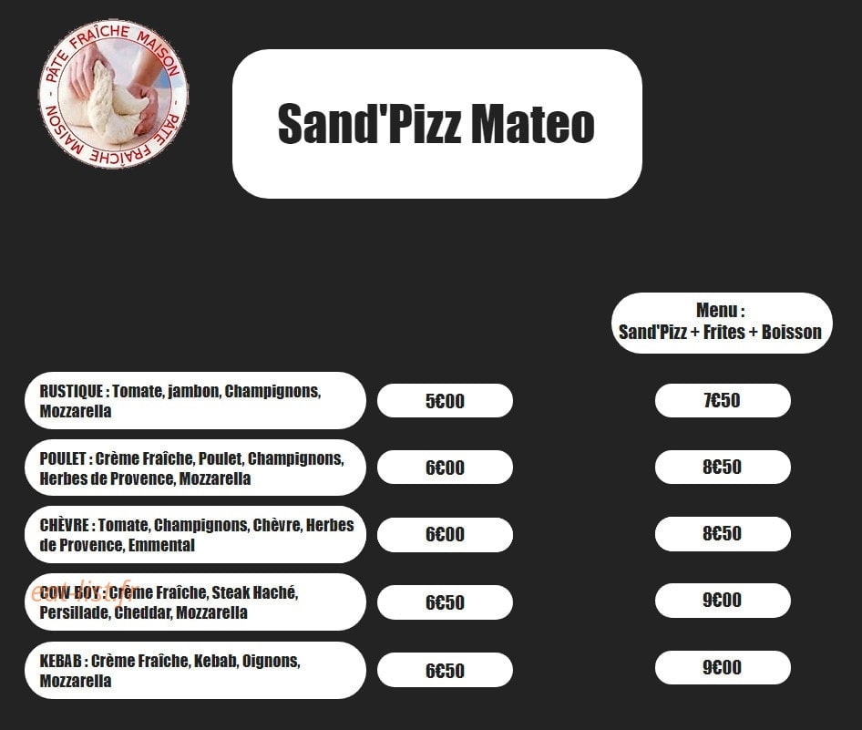 Pizza Mateo — carte page 6