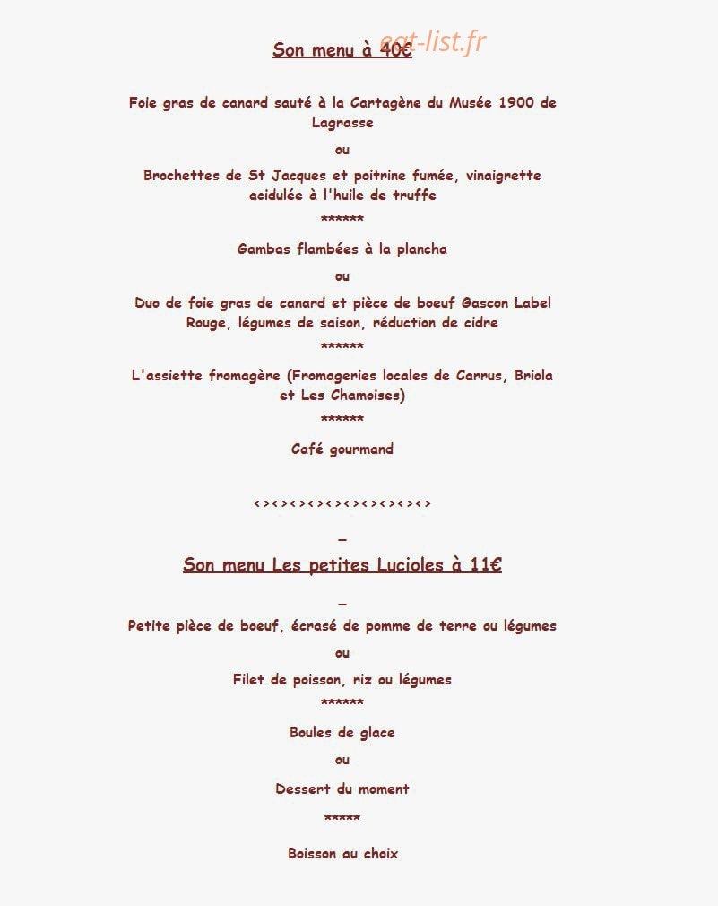 Restaurant La Luciole — carte page 6