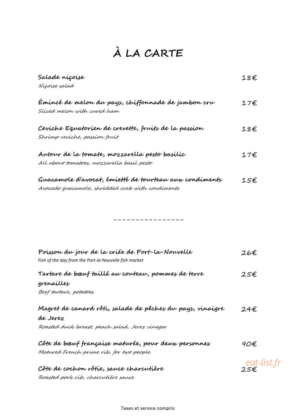 La Touketa — carte page 2