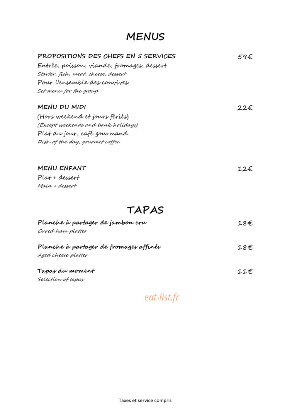 La Touketa — carte page 1