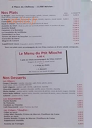 Au ptit bô'bar — carte page 3